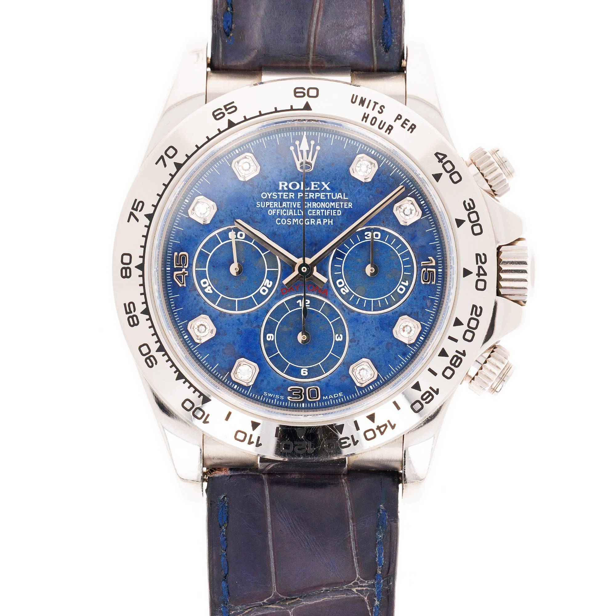 Rolex White Gold Daytona Ref. 16519 with Sodalite Dial