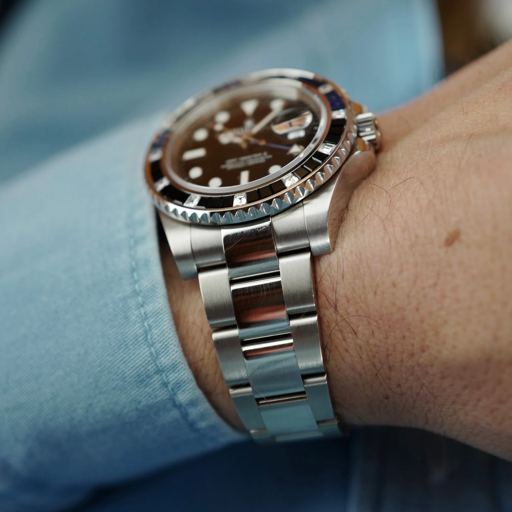 Rolex White Gold Bruce Wayne GMT-Master Diamond & Sapphire Watch Ref. 116749 - Image 4