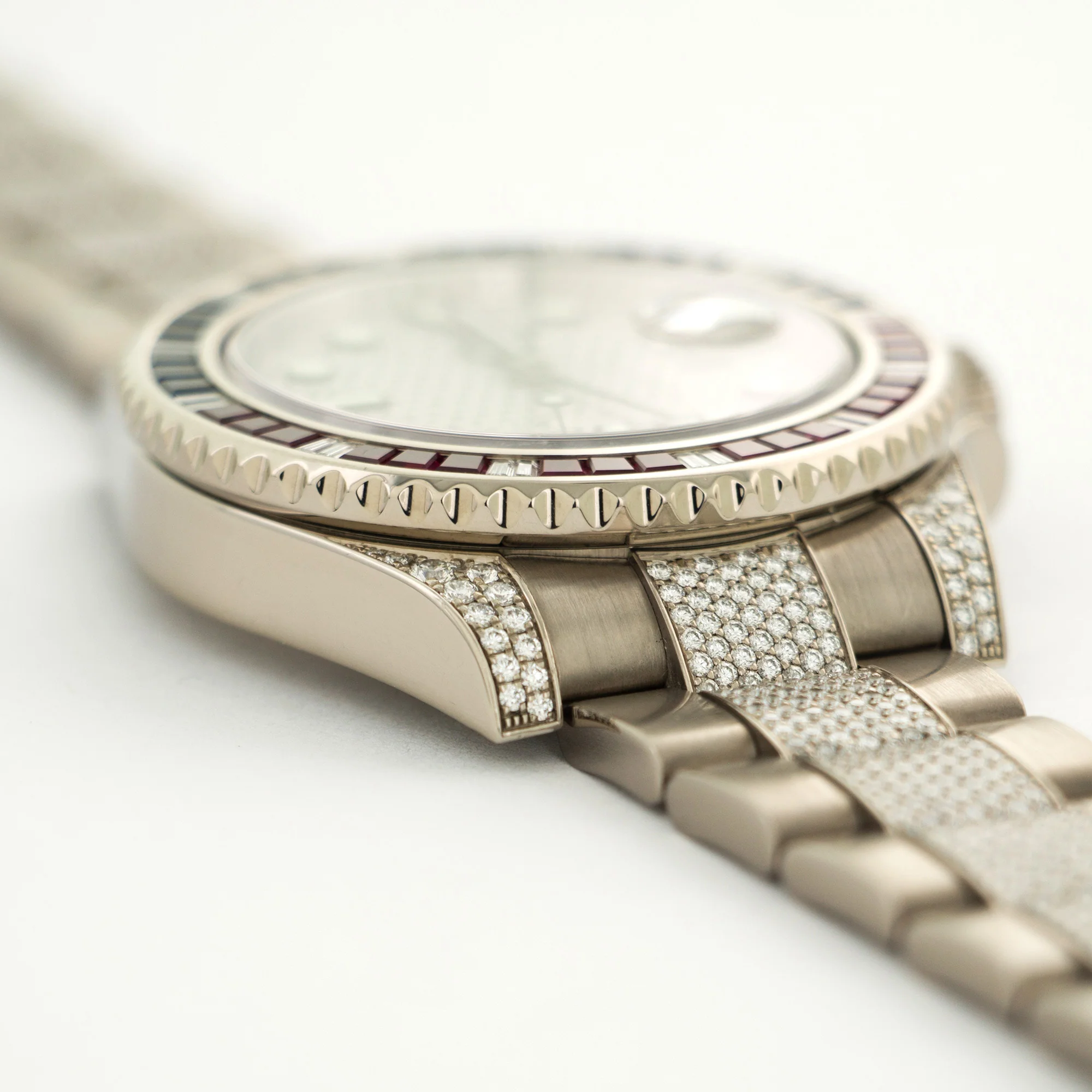 Rolex White Gold GMT-Master II Sapphire Ruby Diamond Watch Ref. 116759 - Image 3