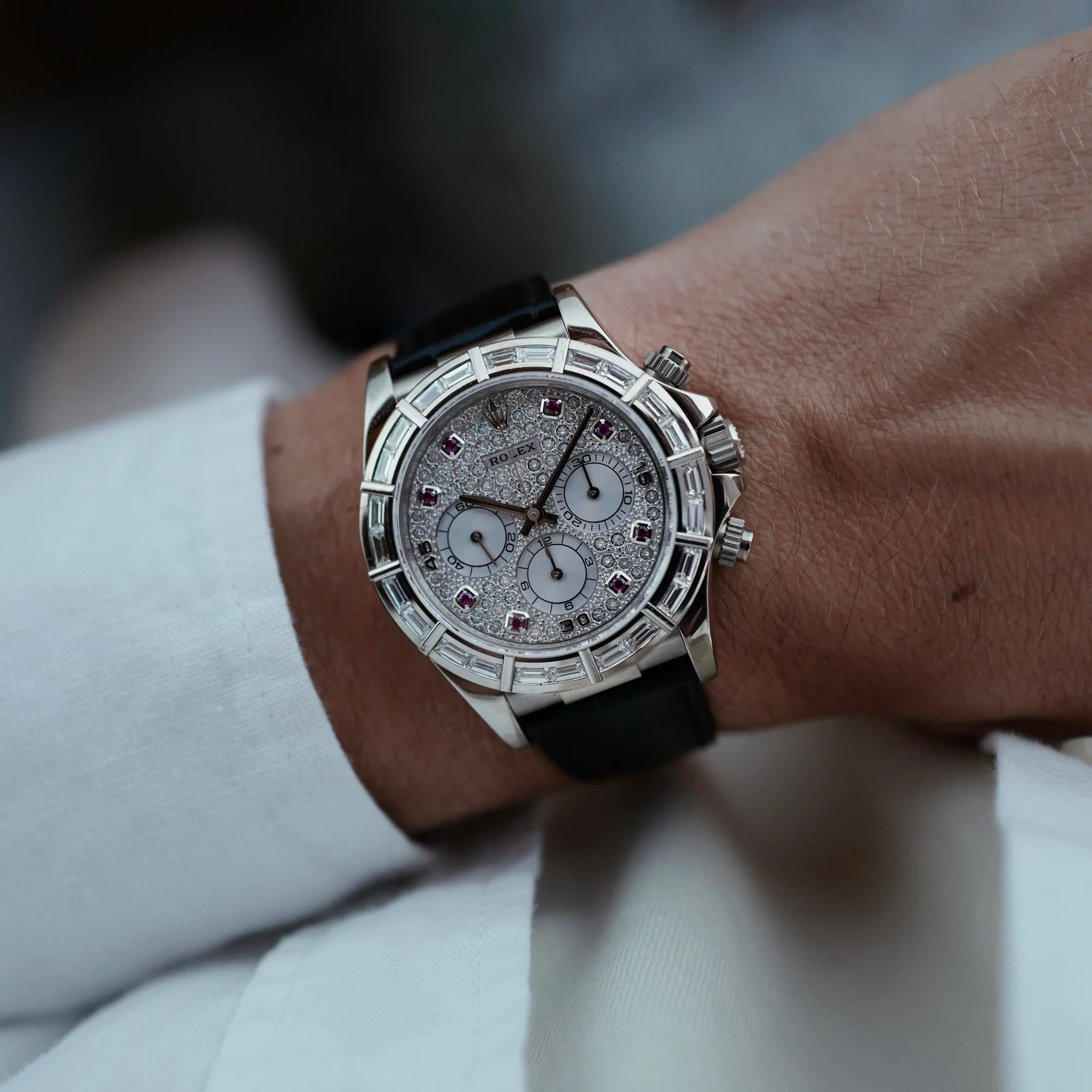 Rolex White Gold Zenith Daytona Ref. 16589 with Factory Diamonds - Image 3