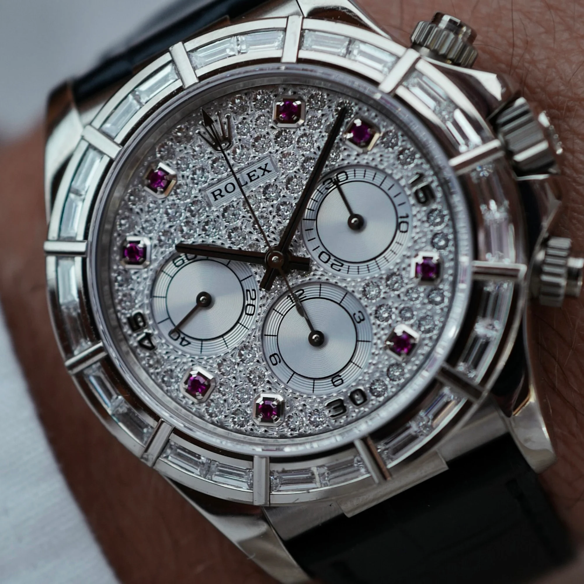 Rolex White Gold Zenith Daytona Ref. 16589 with Factory Diamonds - Image 5