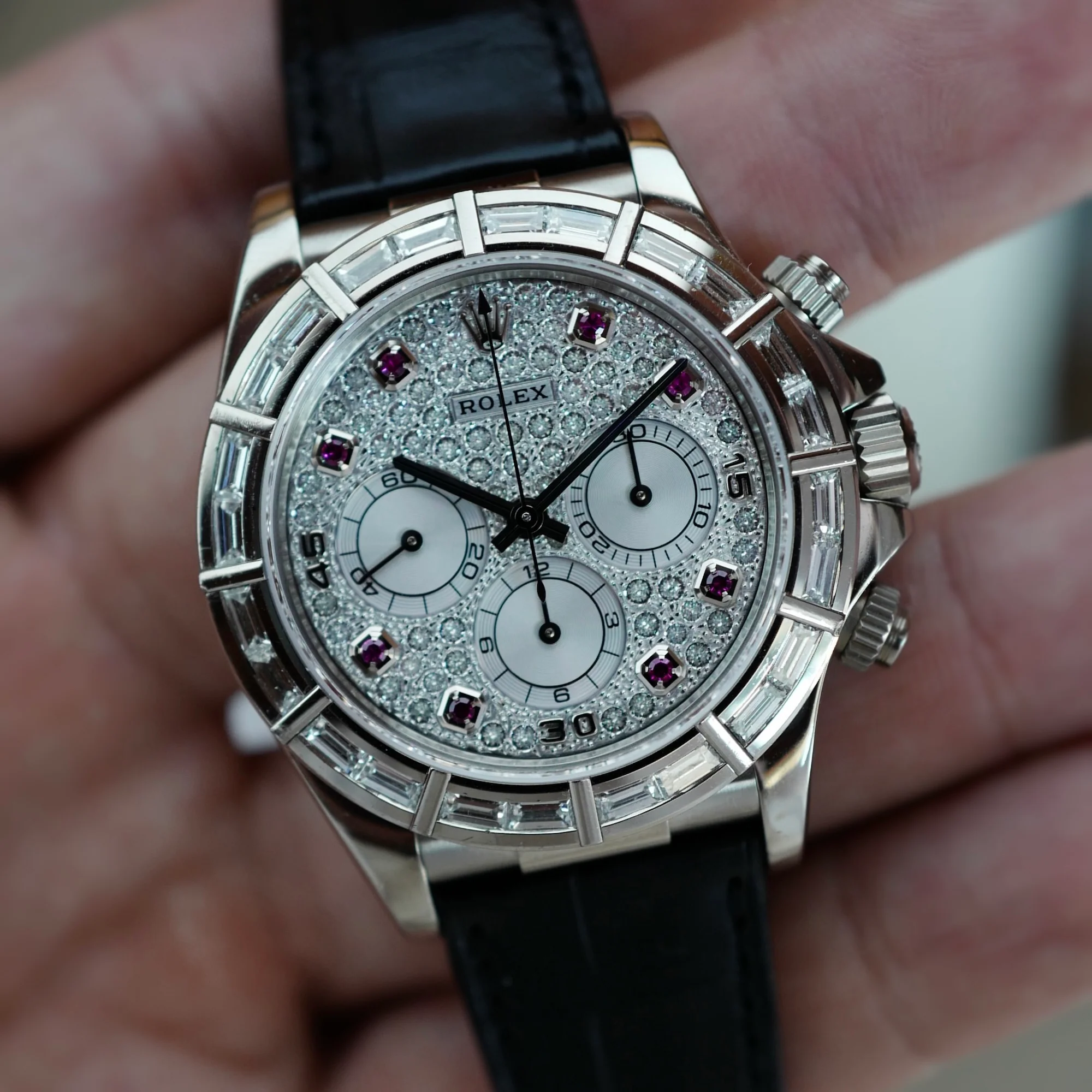 Rolex White Gold Zenith Daytona Ref. 16589 with Factory Diamonds - Image 8