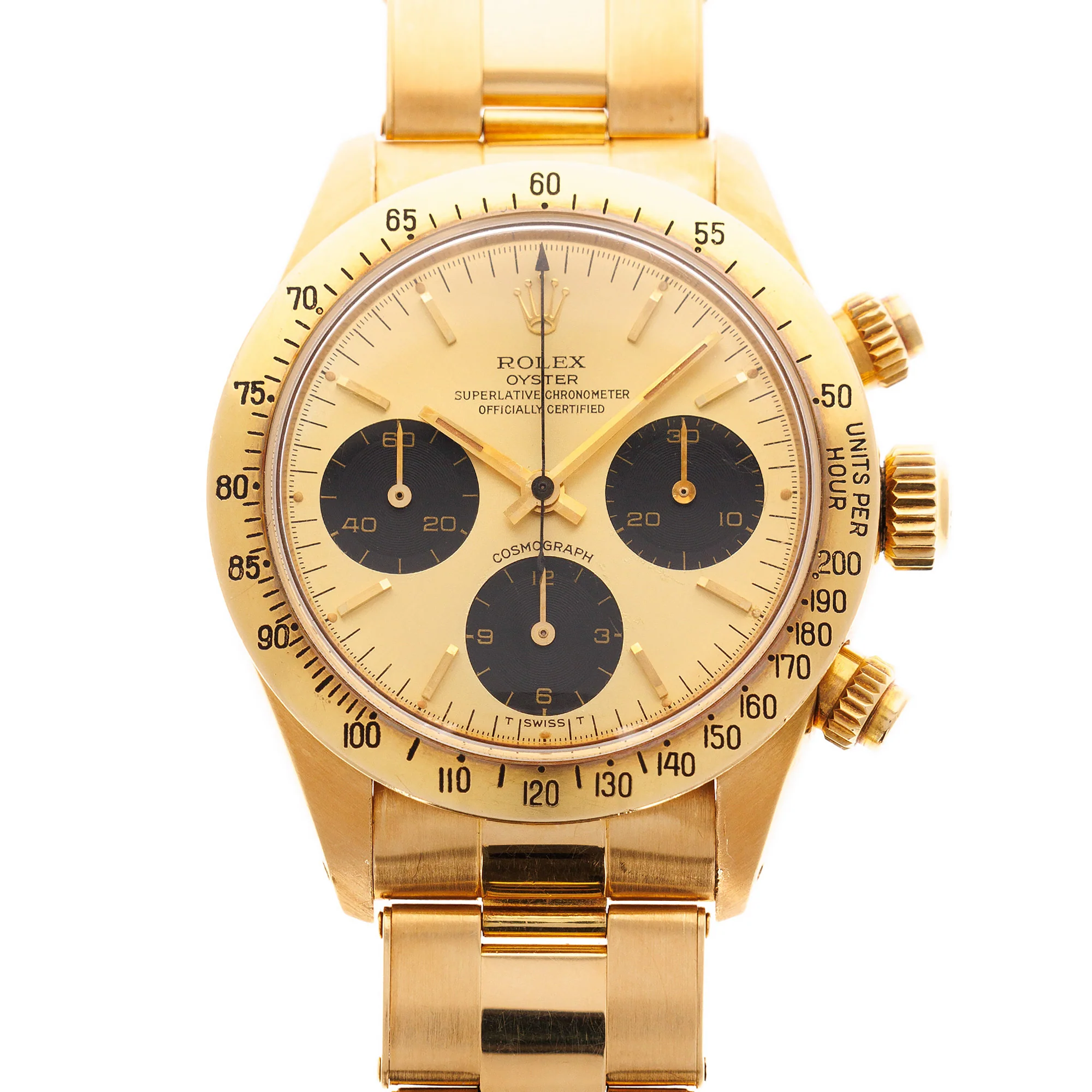 Rolex Yellow Gold Cosmograph Daytona Watch Ref. 6265 with Original Box and Papers