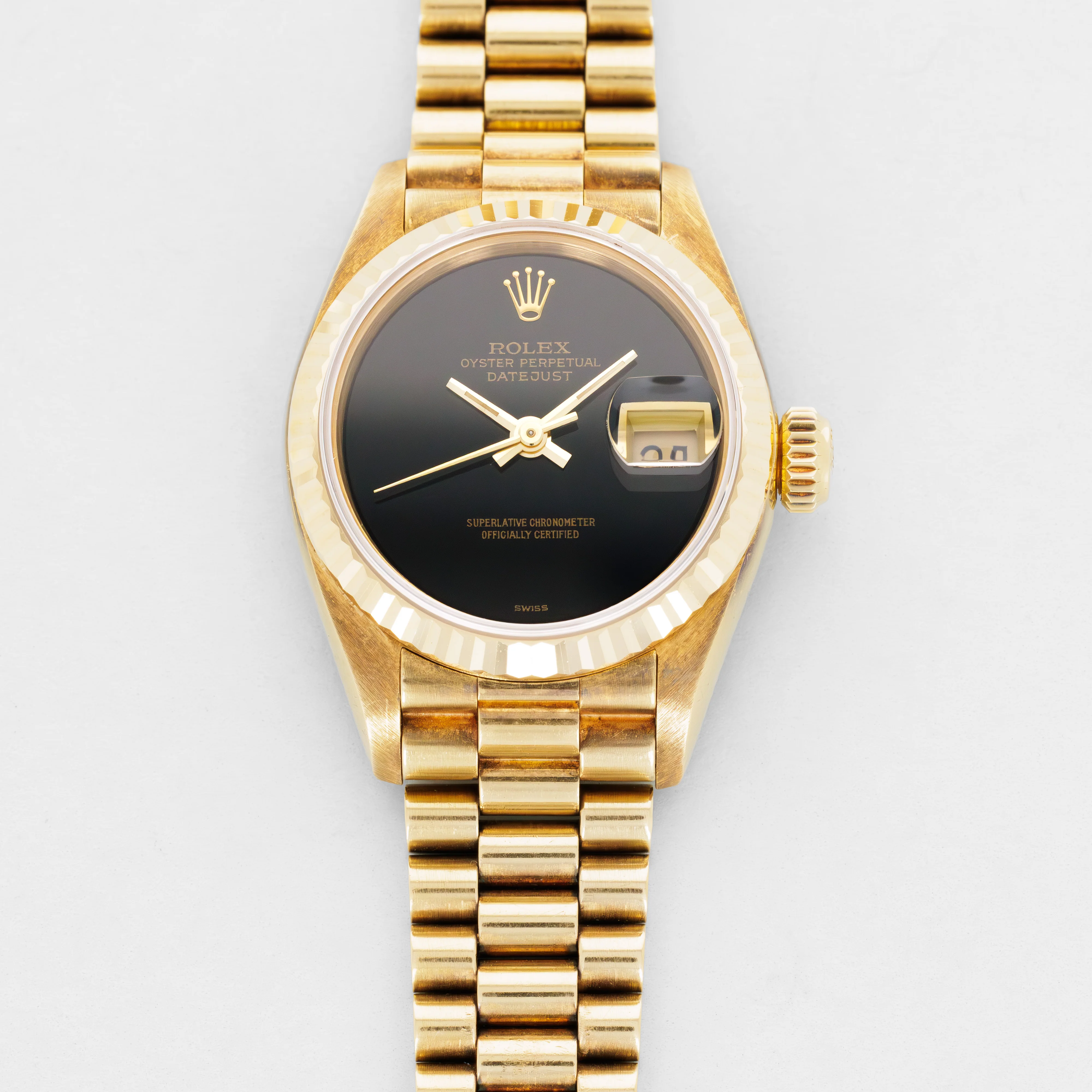Rolex Yellow Gold Datejust Onyx Watch Ref. 69178