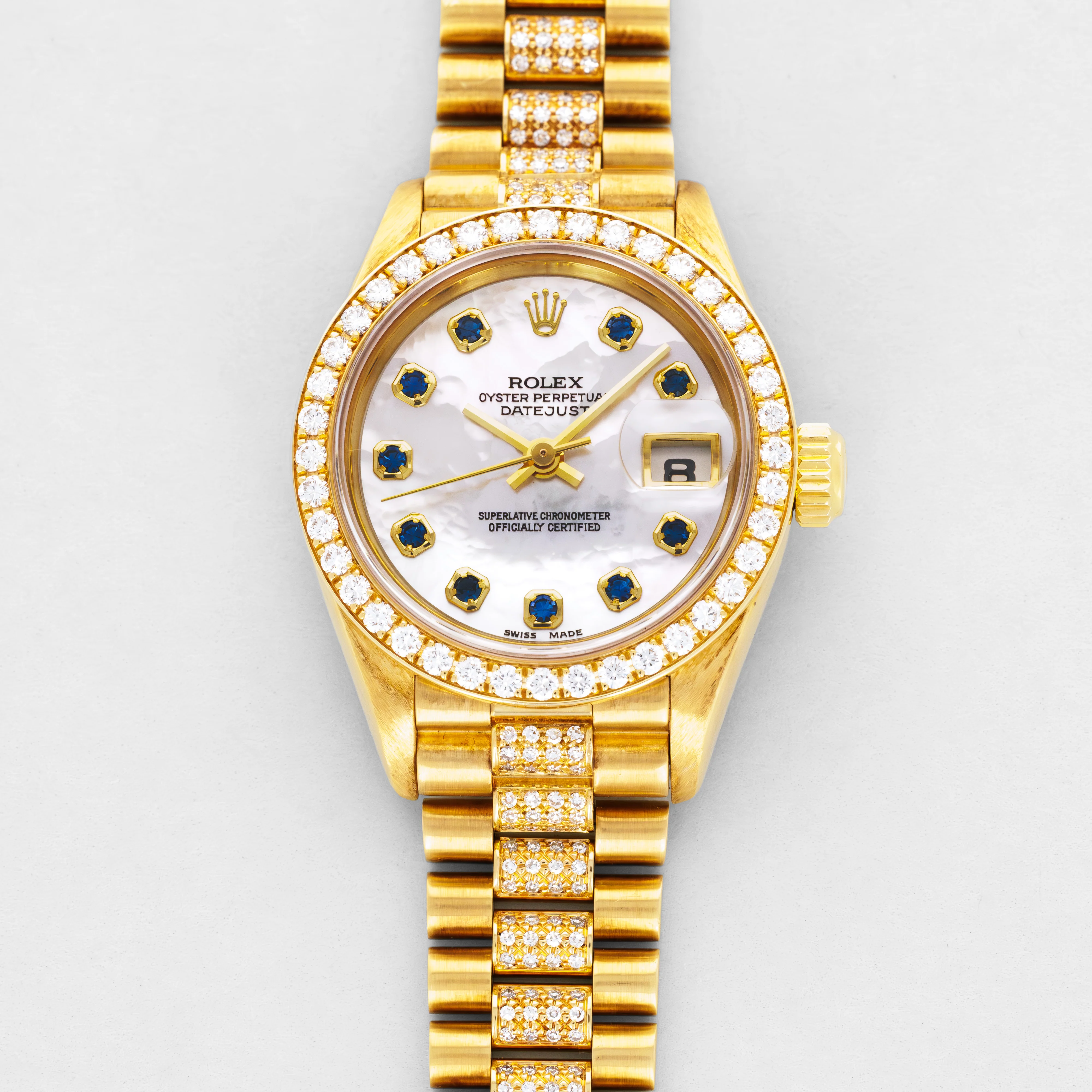 Rolex Yellow Gold Datejust Ref. 69138 Mother of Pearl Dial with Diamond Bezel - Image 2