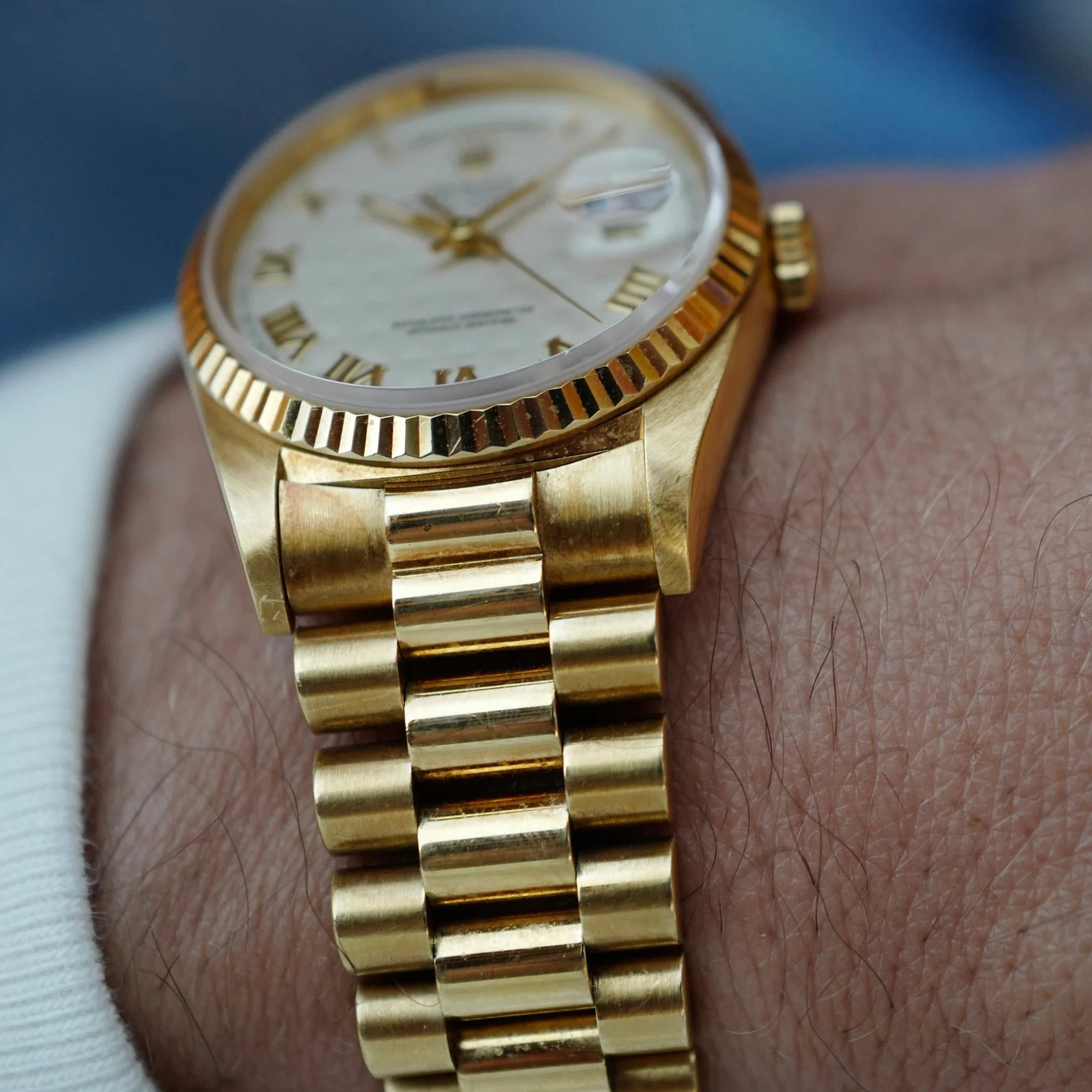 Rolex Yellow Gold Day-Date Ref. 18238 with Cream Pyramid Dial - Image 4