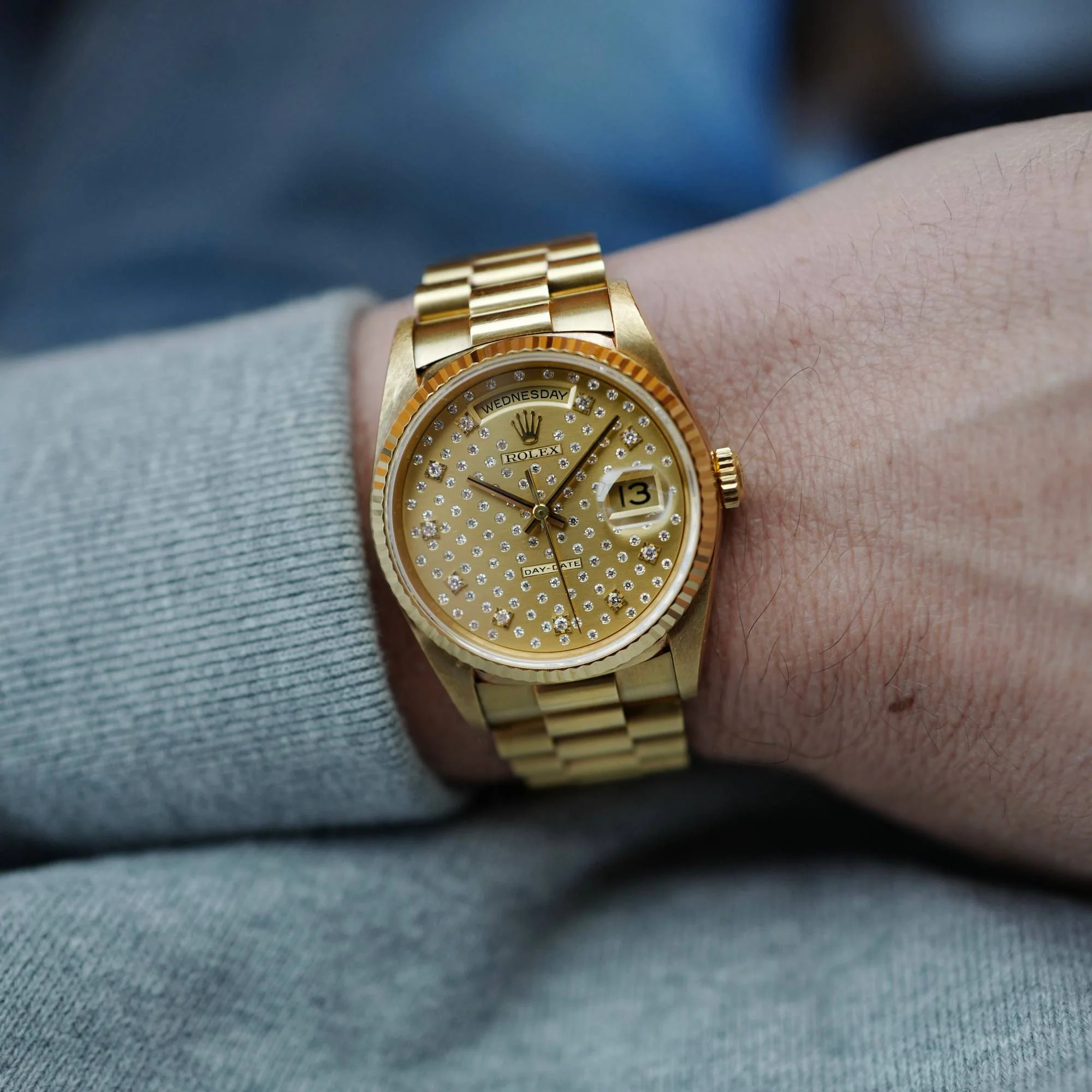 Rolex Yellow Gold Day Date Ref. 18238 with Diamond Pleidas Dial - Image 4