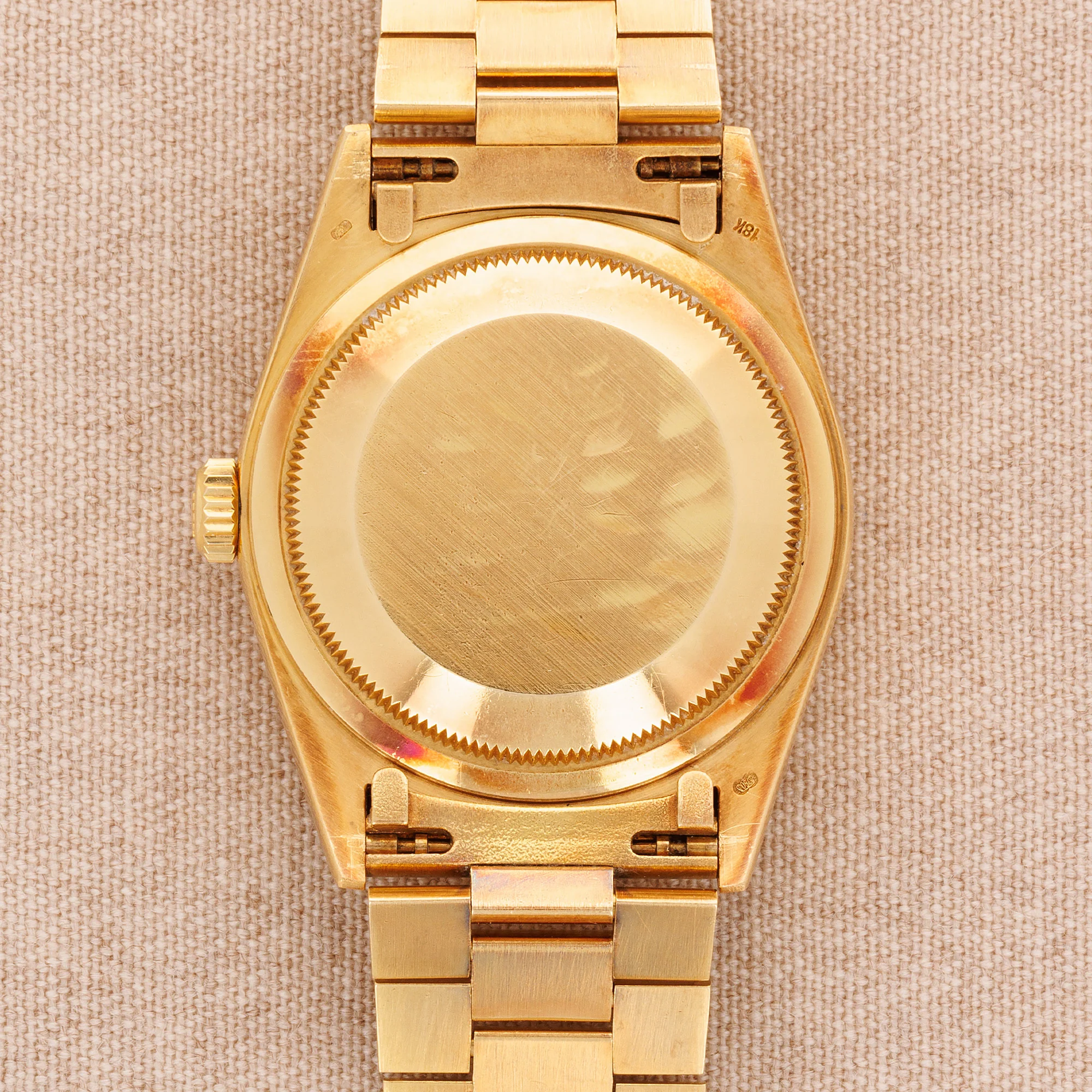 Rolex Yellow Gold Day-Date Ref. 18238 with Pave Diamonds and Sapphire Markers - Image 3