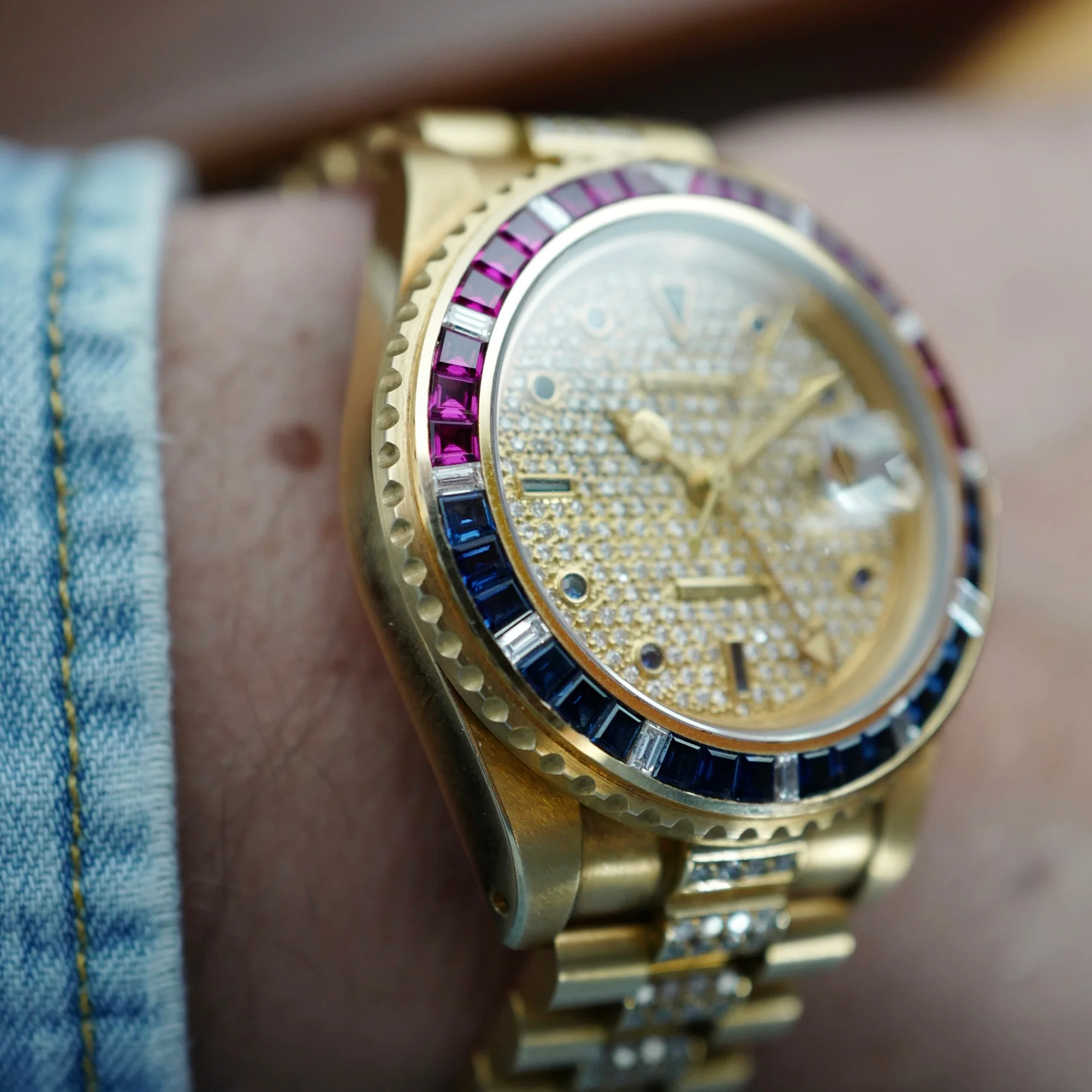 Rolex Yellow Gold GMT-Master Diamond Ruby Sapphire Watch Ref. 16758 (Private Sale) - Image 6