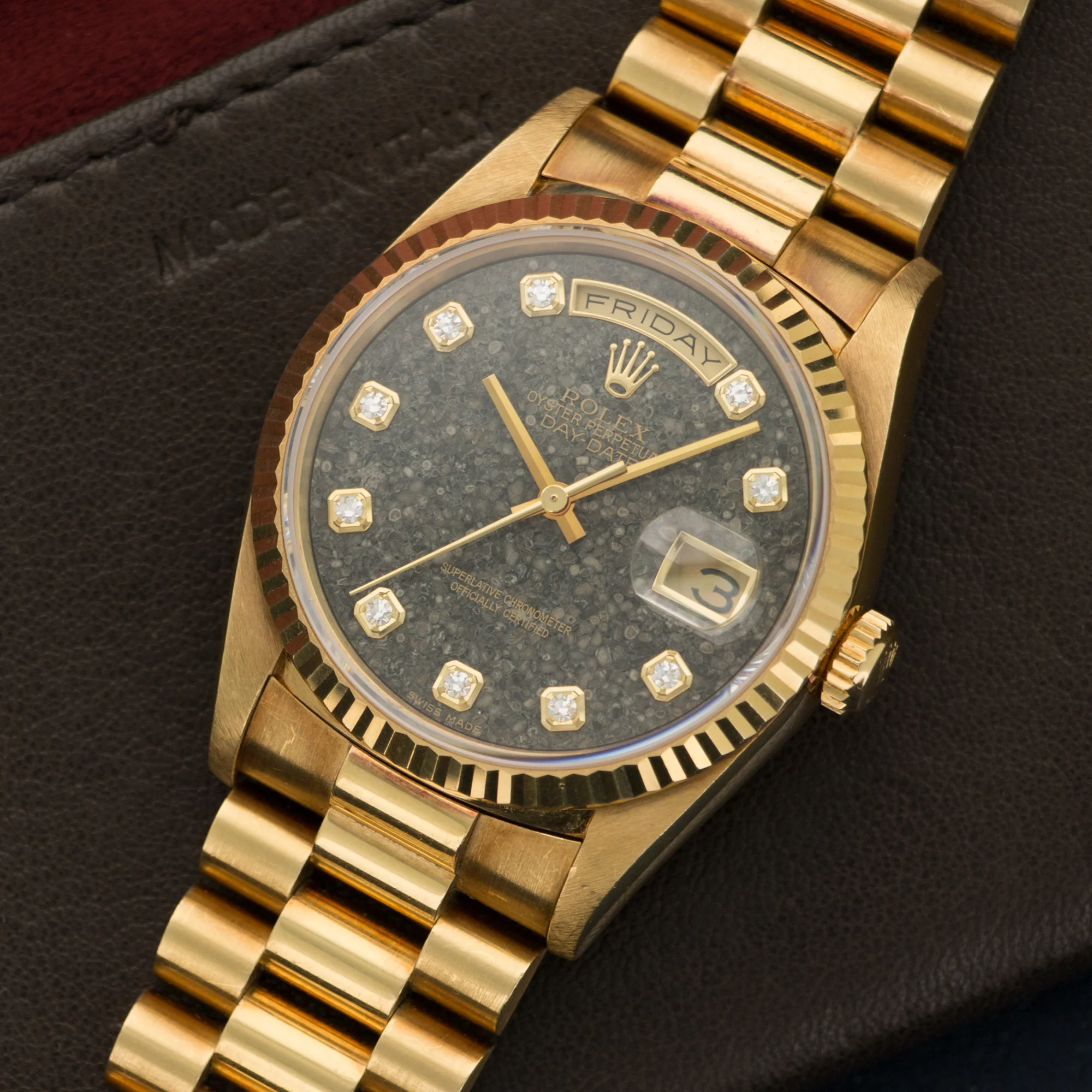Rolex Yellow Gold Jurassic Day-Date Fossil Dial Watch Ref. 18238 - Image 2