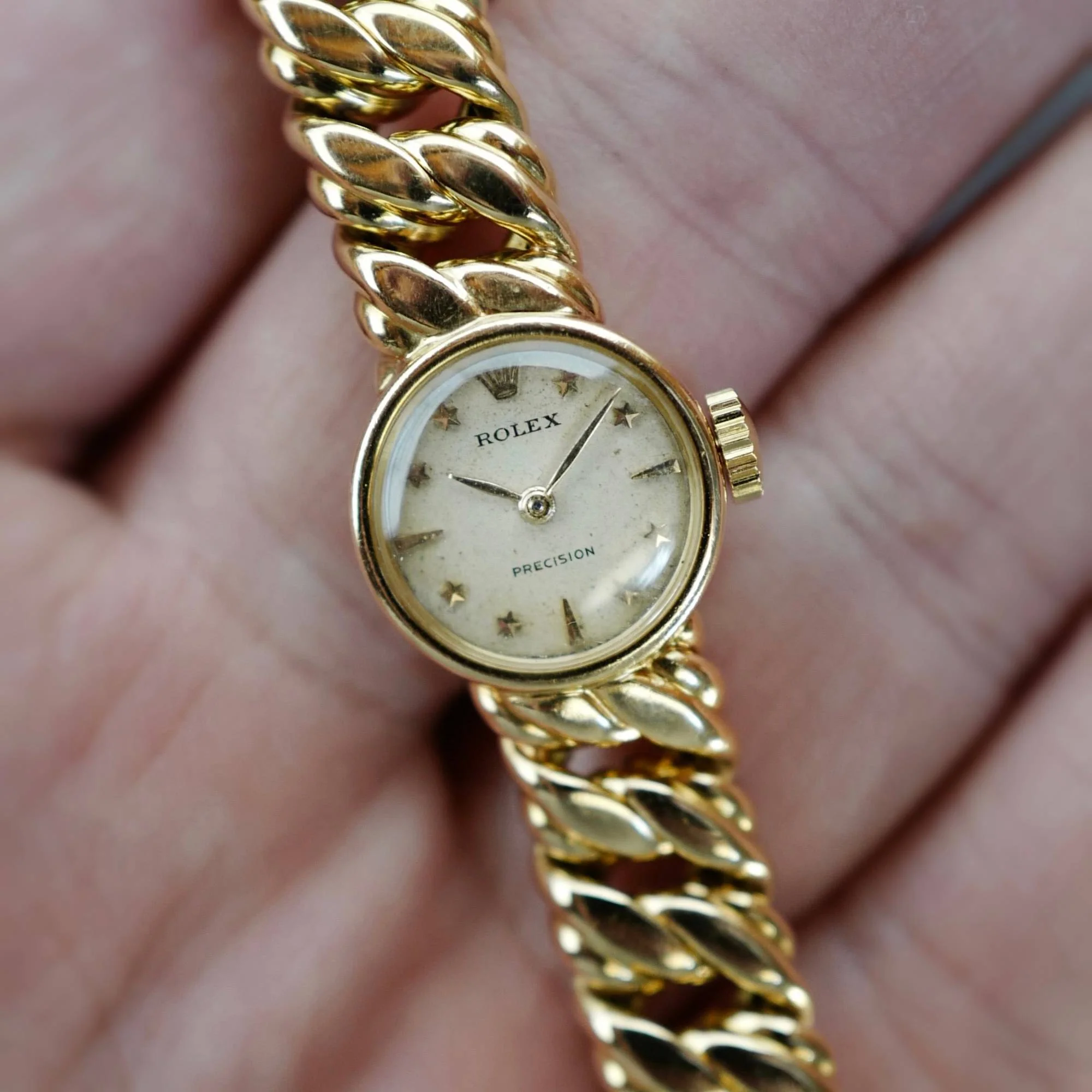 Rolex Yellow Gold Precision Star Dial Watch - Image 3