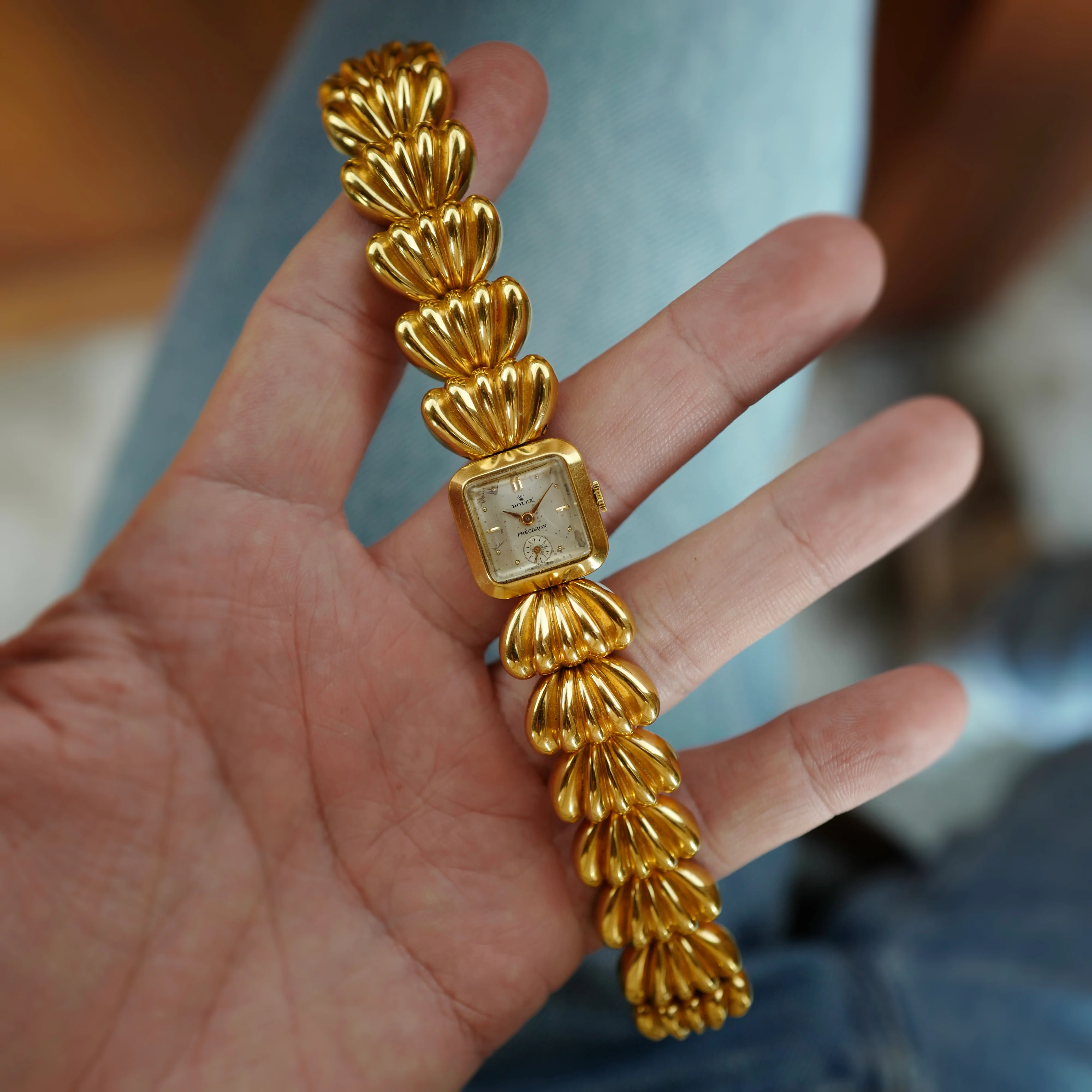 Rolex Yellow Gold Scalloped Watch - Image 2