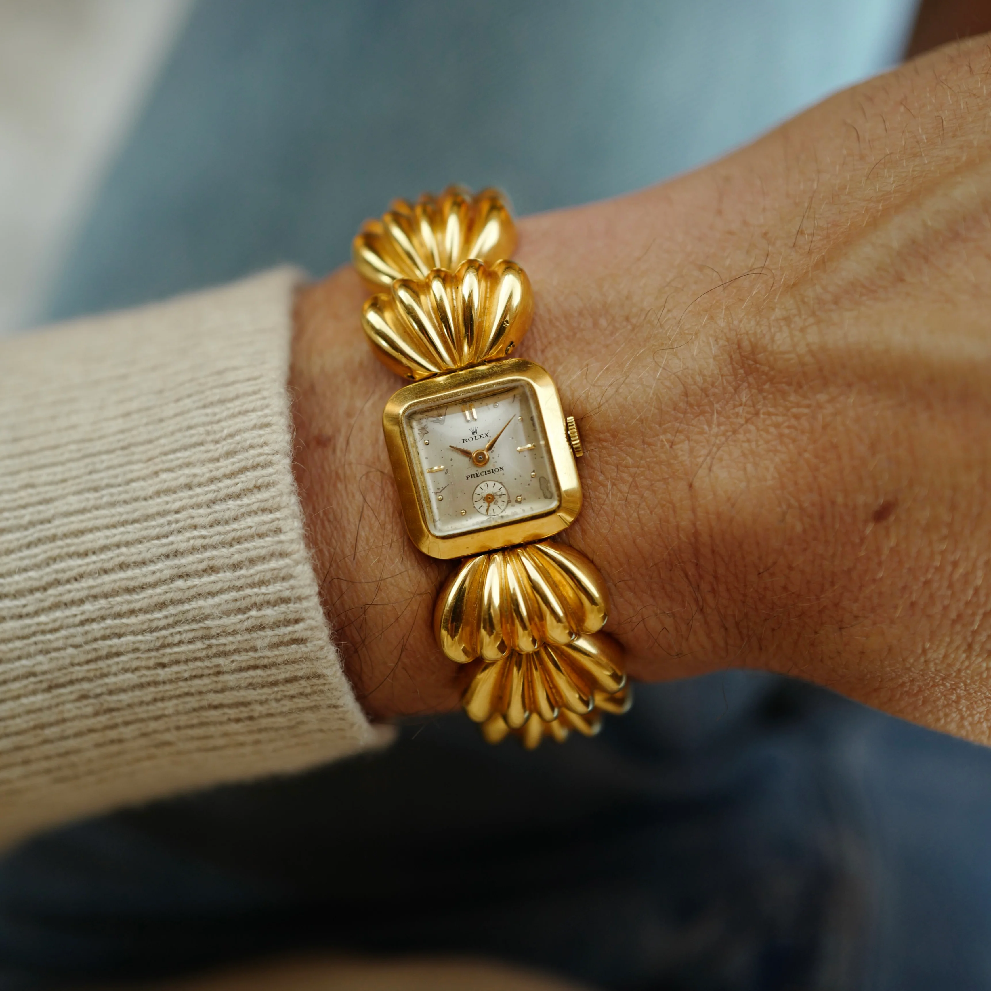 Rolex Yellow Gold Scalloped Watch - Image 3