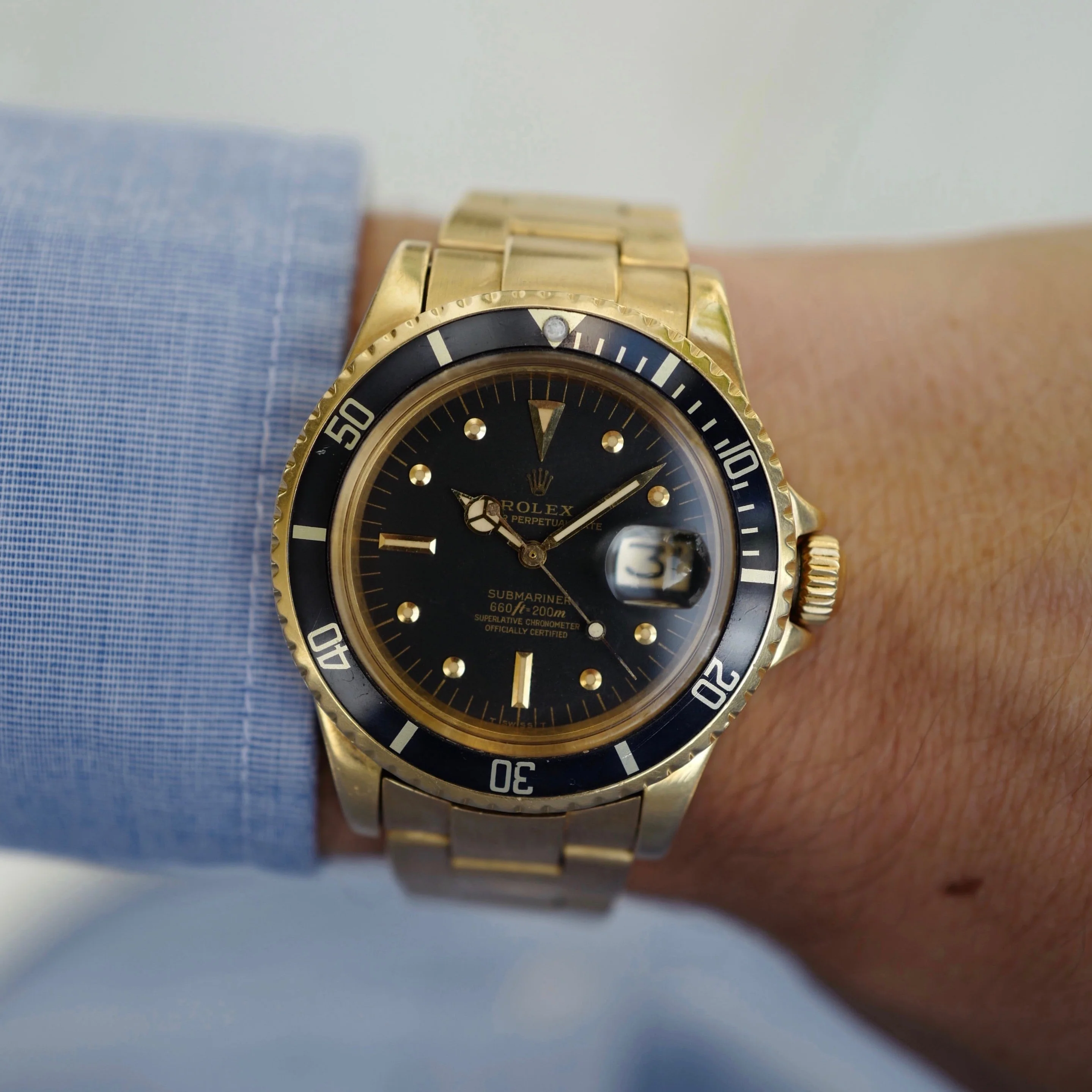 Rolex Yellow Gold Submariner Watch Ref. 1680 - Image 7