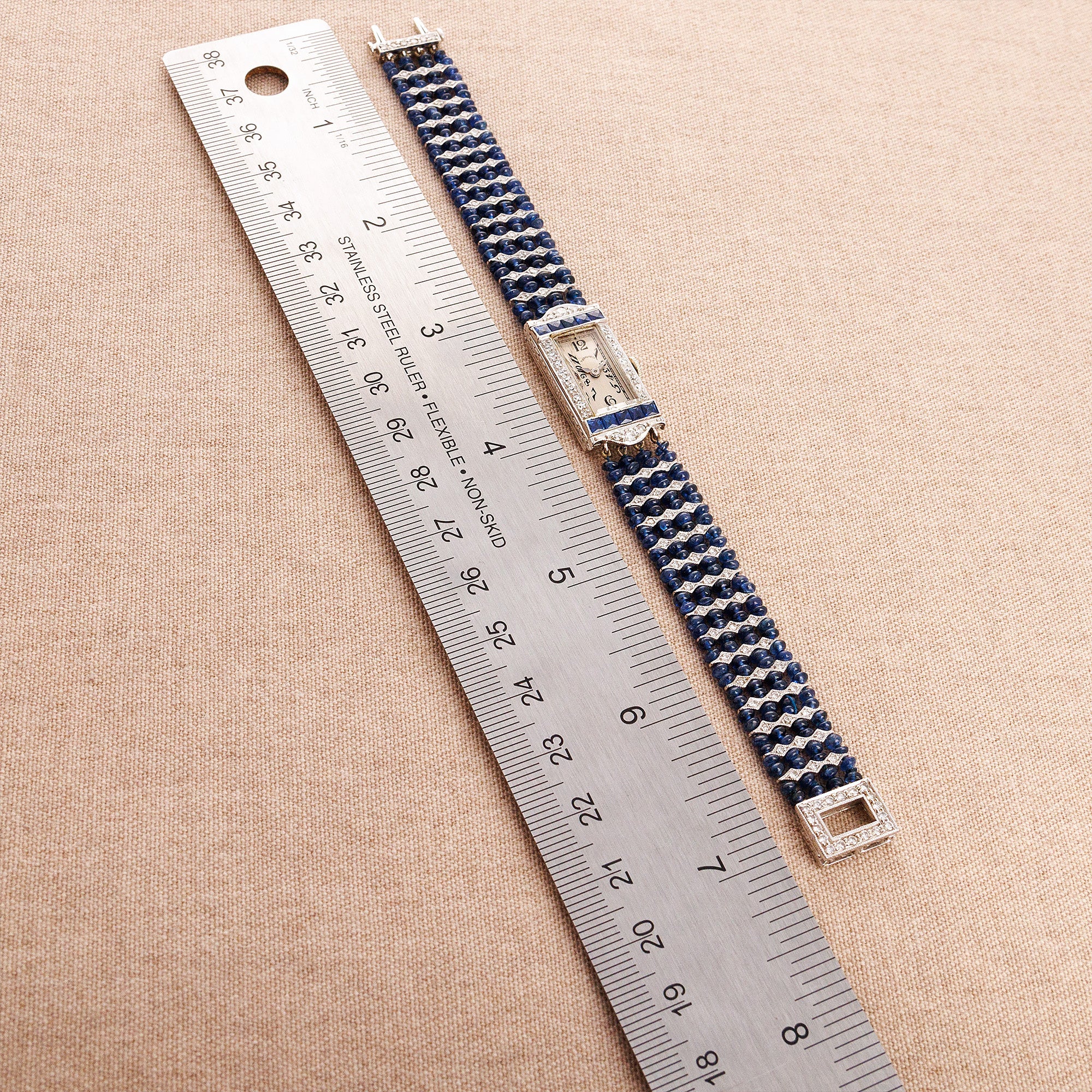 Tiffany & Co. Sapphire Diamond Art Deco Watch - Image 5