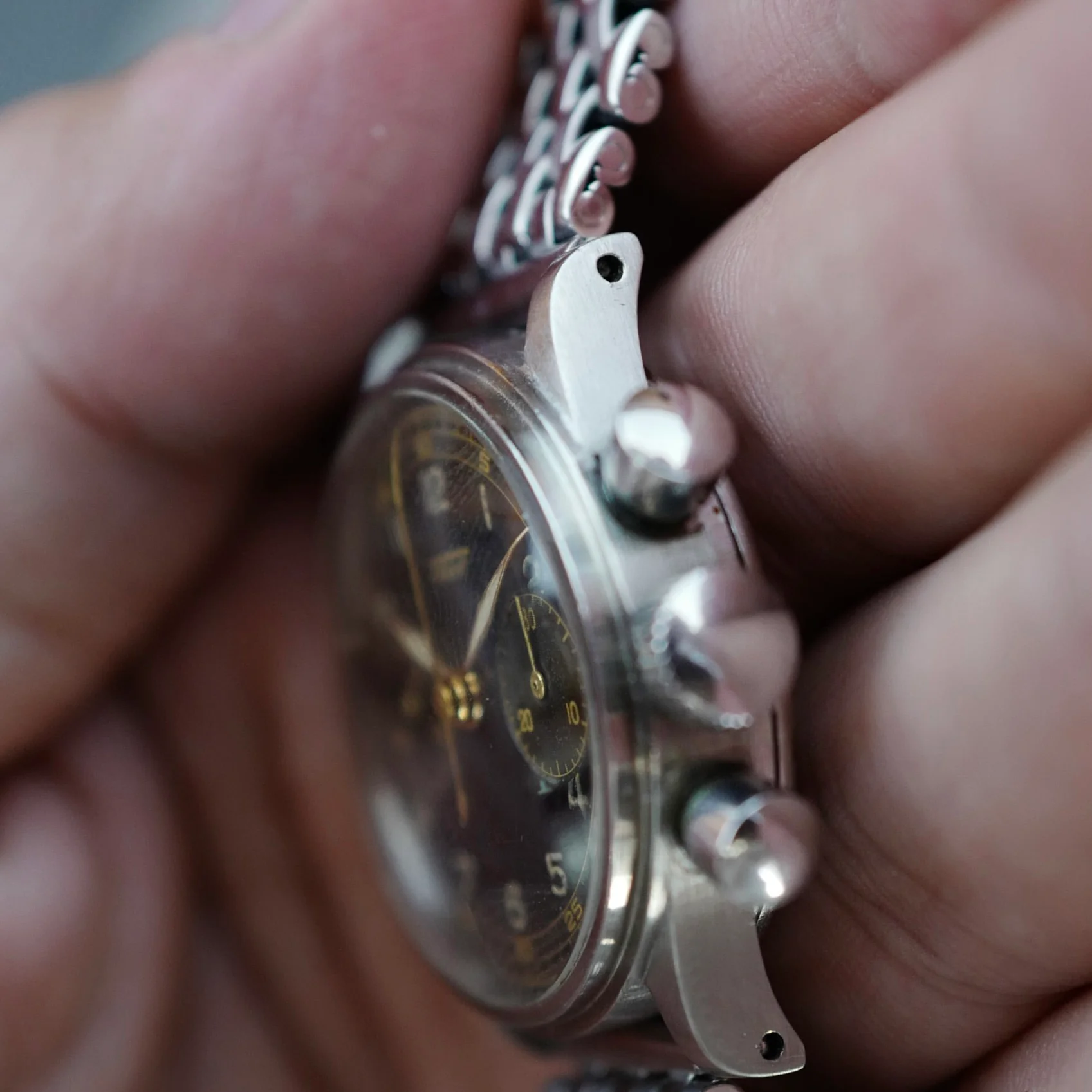 Tissot Steel Chronograph with Black Gilt Dial (New Arrival) - Image 4