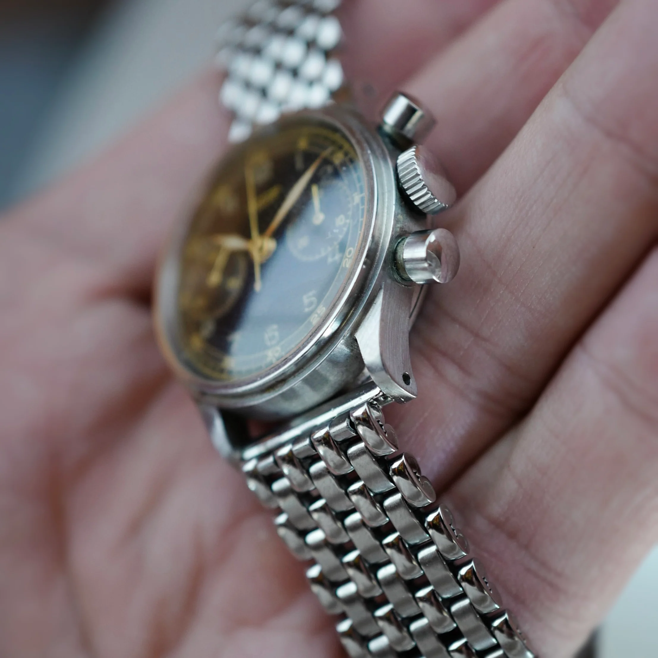 Tissot Steel Chronograph with Black Gilt Dial (New Arrival) - Image 5