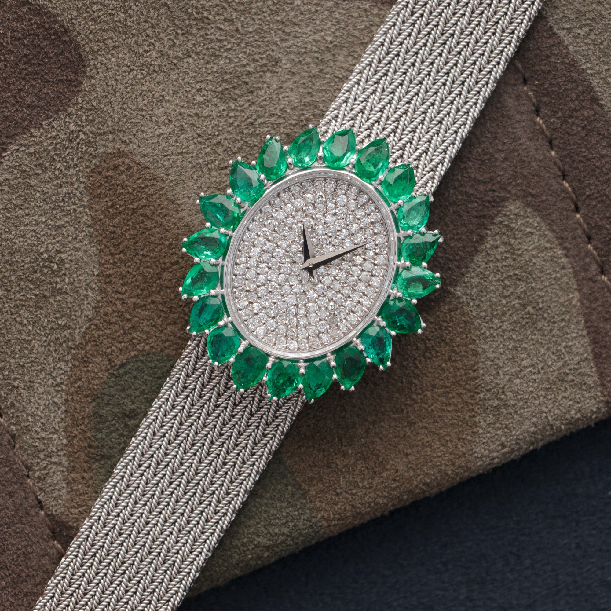 Vacheron Constantin White Gold Diamond & Emerald Watch - Image 2